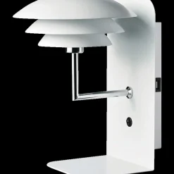Væglamper^Dyberg Larsen DL20 væglampe H 28 cm  m/hylde og USB stik hvid