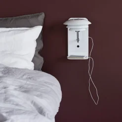 Væglamper^Dyberg Larsen DL20 væglampe H 28 cm  m/hylde og USB stik hvid