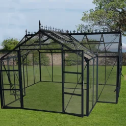 Elmholm Orangerier^Exclusive Orangeri antracit med hærdet glas 17,65 m²