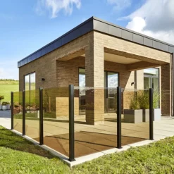 Stål- Og Glashegn^Elmholm hegn m/smoke glas forlængersæt 95 cm