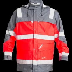 Hi-Vis Tøj Og Udstyr^ENGEL Safety regnjakke rød/grå str. 3XL