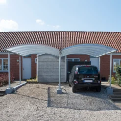 Carporte^Enkelt stålcarport 3060x5200 mm med buet termotag