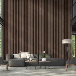 Fibrotech Akustikpaneler^Premium akustikpanel 22x605x2440 mm walnut