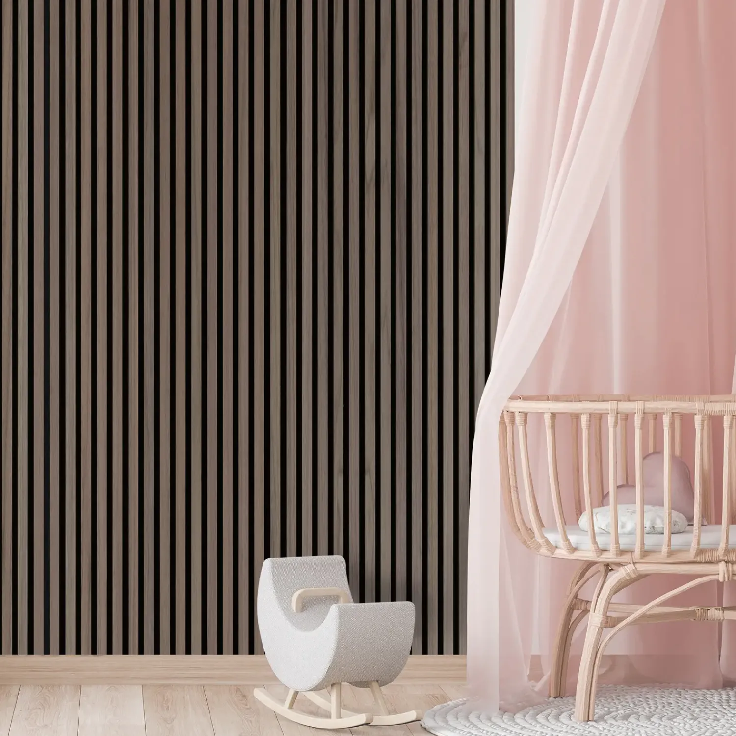 Fibrotech Akustikpaneler^Premium akustikpanel 22x605x2440 mm walnut