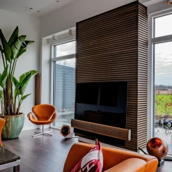 Fibrotech Akustikpaneler^Premium Proff akustikpanel 22x605x3000 mm smoked oak