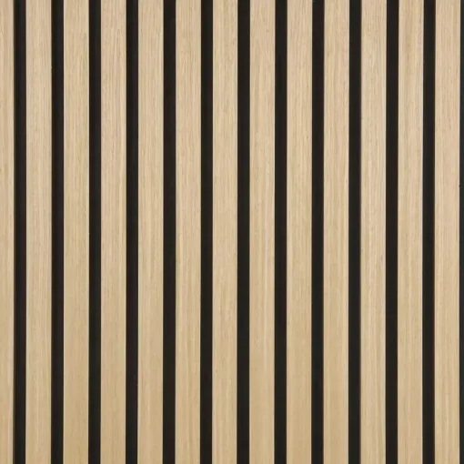 Online Fibrotech Quanti akustikpanel 18x520x2440 mm light oak m/sort polyester