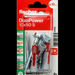 Discount fischer DuoPower universaldybel med skrue 10x50 mm 4 stk