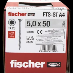 Outlet Fischer FTS-ST terrasseskrue 5,0x70 A4 TX20 110 stk