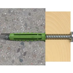 Rawlplugs Og Dyvler^Fischer SX Green dyvel m/krave 10x50 mm 45 stk