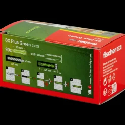Rawlplugs Og Dyvler^fischer SX Plus Green ekspansionsplug 5x25 mm 90 stk.