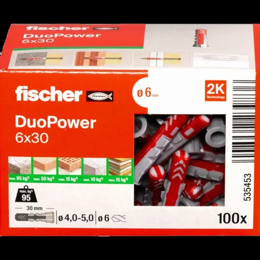New fischer universaldybel duopower 6x30 DIY 100 stk