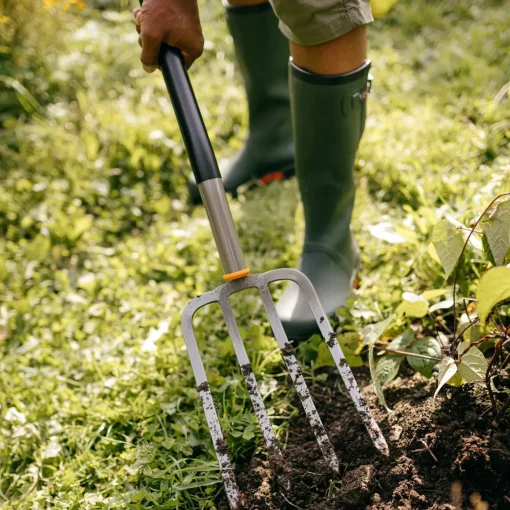 Hot Fiskars ergonomisk havegreb grå