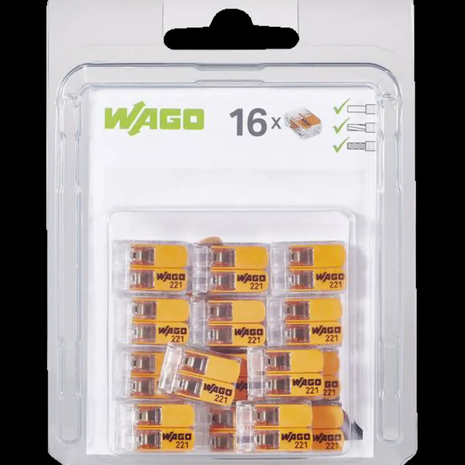 Clearance Fjeder samlemuffe 2x0,2-4 mm 16 stk orange