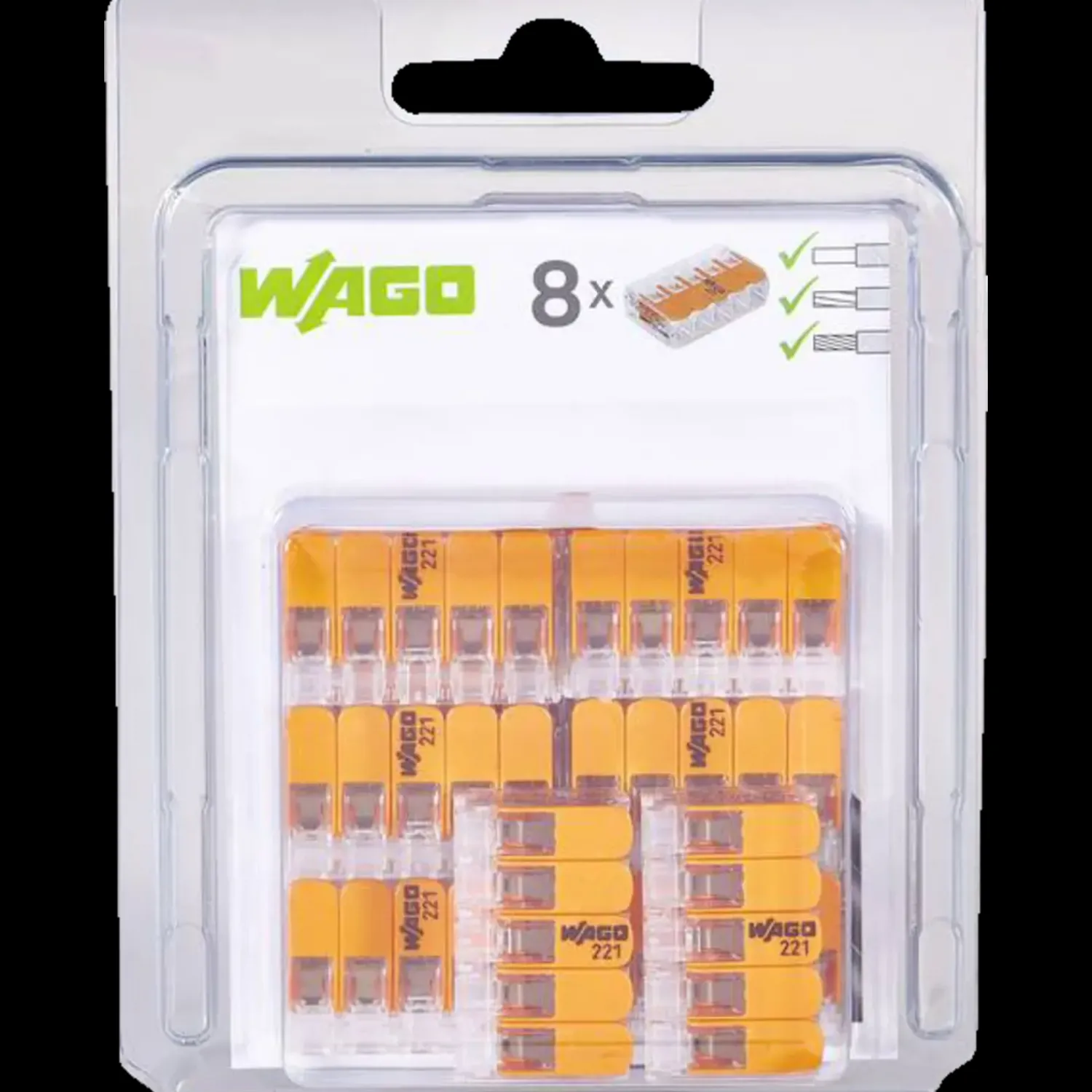 Tilbehør Til Elartikler^Fjeder samlemuffe 5x0,2-4 mm 8 stk orange