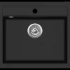 Discount Flow FL32 køkkenvask komposit m/krom ventil 510x565 mm sort
