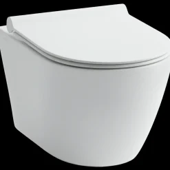 Toiletter^Flow FL60 væghængt toilet rimless hvid - inkl. slim toiletsæde m/softclose