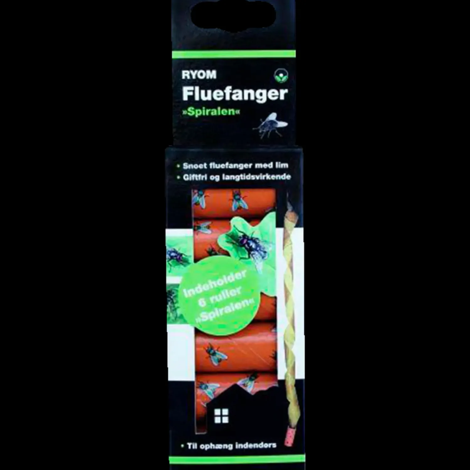 Skadedyrsbekæmpelse^Fluefanger giftfri spiraller 4 x 60 cm - pakke med 6 stk.