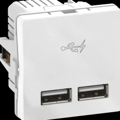 Online Fuga 2xUSB lader 2,1A hvid