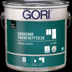 GORI Heldækkende Træbeskyttelse^608 dækkende træbeskyttelse vinduesmaling ral 9010 hvid 0,75 L