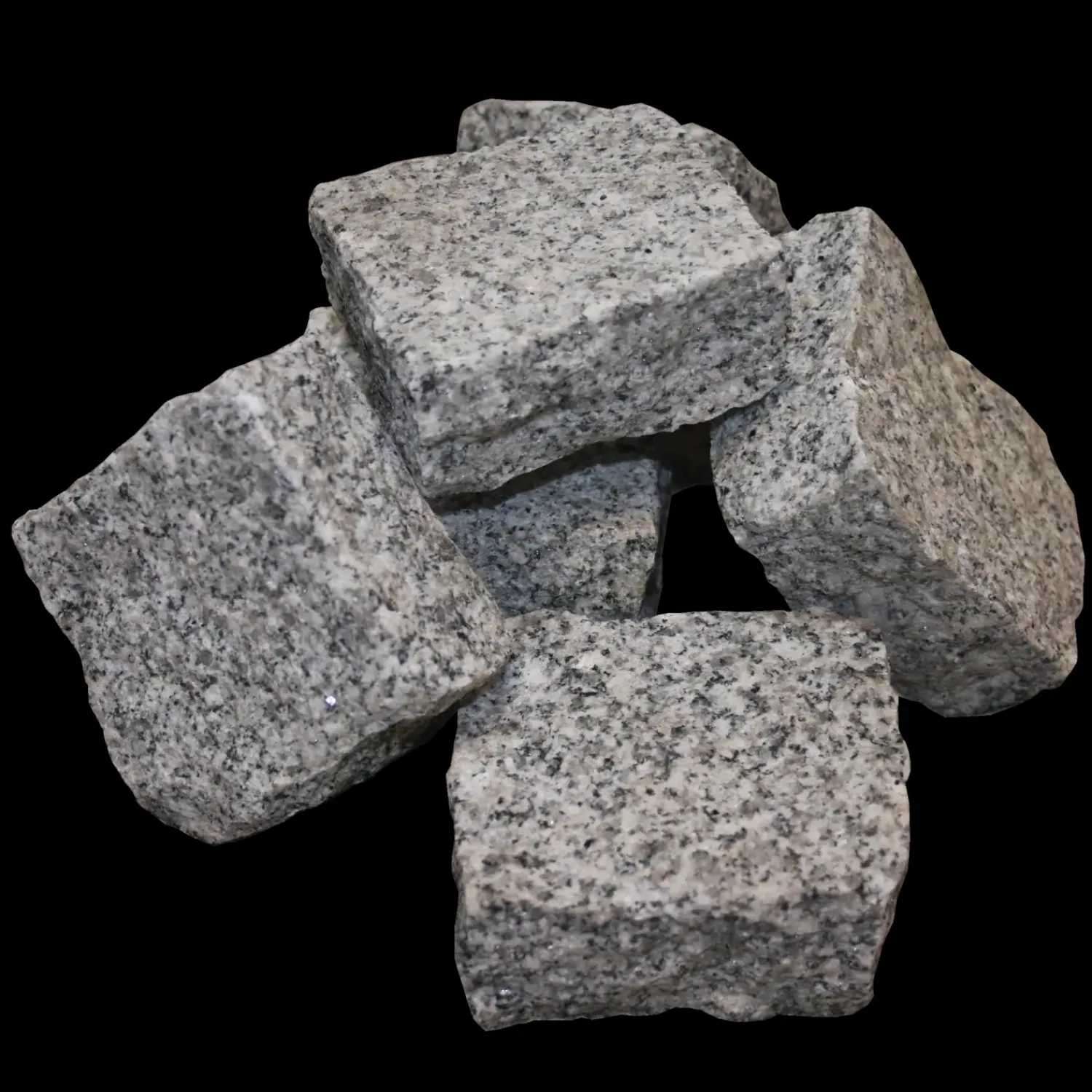 Granit.dk Belægningssten^Granit chaussésten 9x9x4/6 cm grå