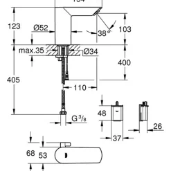 Grohe Bau Cosmopolitan håndvaskarmatur krom