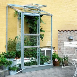 Online Halls Altan 2 vægdrivhus alu. med delt glas 0,91 m²