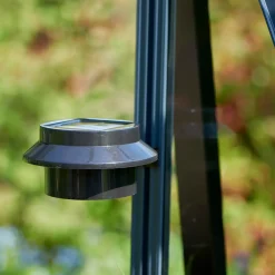 Online Halls Garden Room drivhus sort med hærdet glas, inkl. sokkel 12,9 m²