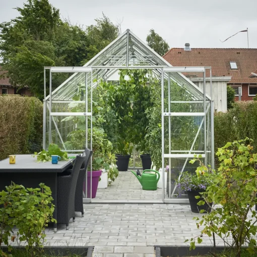 Sale Halls Magnum 148 drivhus med hærdet glas, inkl. sokkel 11,5 m²