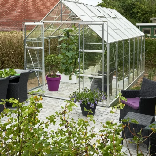 Sale Halls Magnum 148 drivhus med hærdet glas, inkl. sokkel 11,5 m²