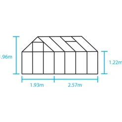 Halls Mellem Drivhuse 4-10 M²^Popular 86 drivhus sort med delt glas, inkl. sokkel 5,0 m²