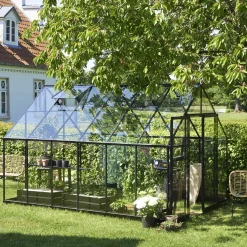 New Halls Qube+ 812 drivhus sort med hærdet glas, 9,9 m²