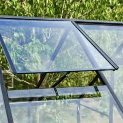 New Halls Qube+ 812 drivhus sort med hærdet glas, 9,9 m²