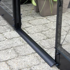 Halls Mellem Drivhuse 4-10 M²^Qube+ 88 drivhus sort med hærdet glas 6,6 m²