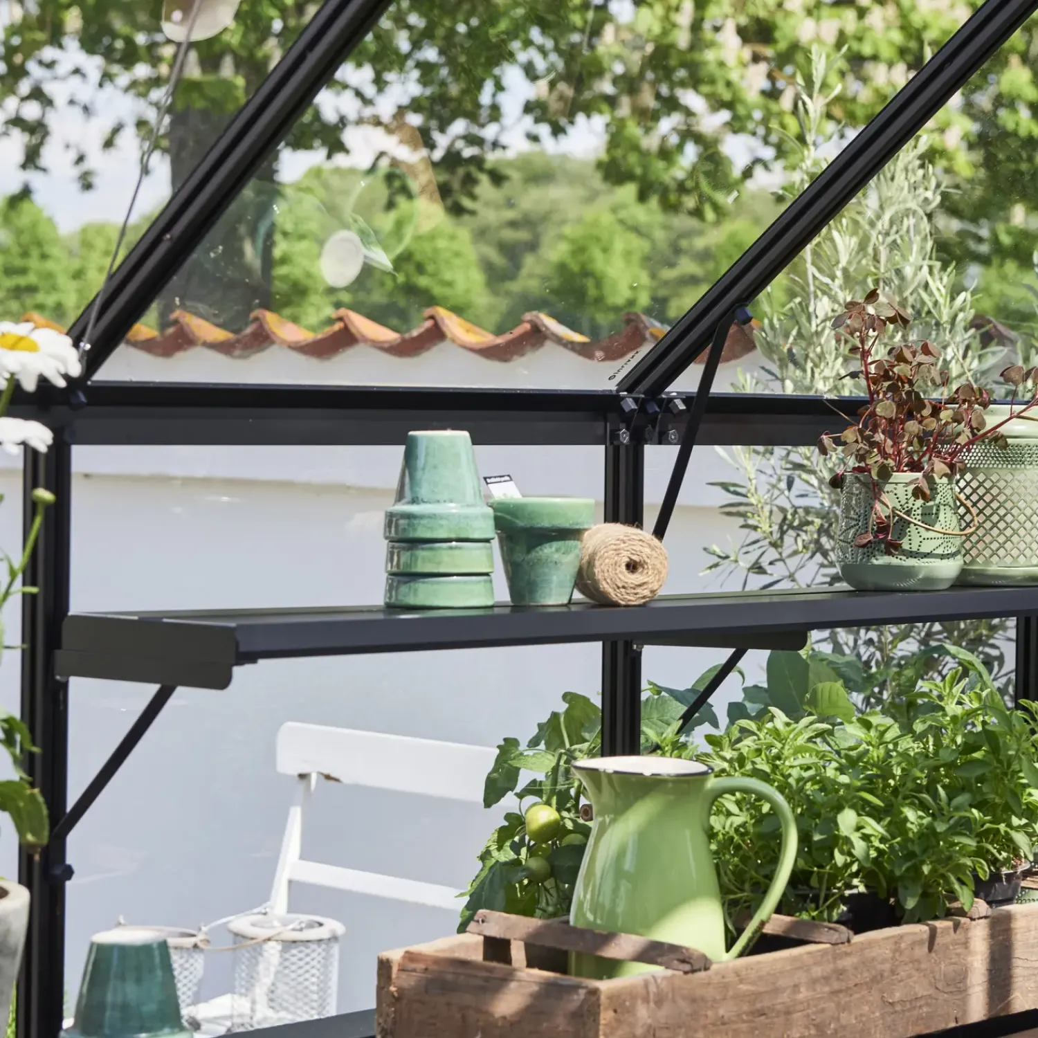 Halls Drivhusindretning^Qube drivhushylde sort