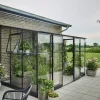 Halls Mellem Drivhuse 4-10 M²|Vægdrivhuse^Qube Lean-To 612 vægdrivhus sort med hærdet glas 7,1 m²