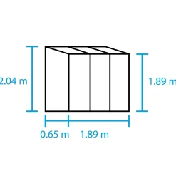 Halls Vægdrivhuse^Qube Lean-To 26 vægdrivhus sort med hærdet glas 1,2 m²