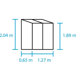 Halls Qube Lean-To 24 vægdrivhus sort med hærdet glas 0,8 m²