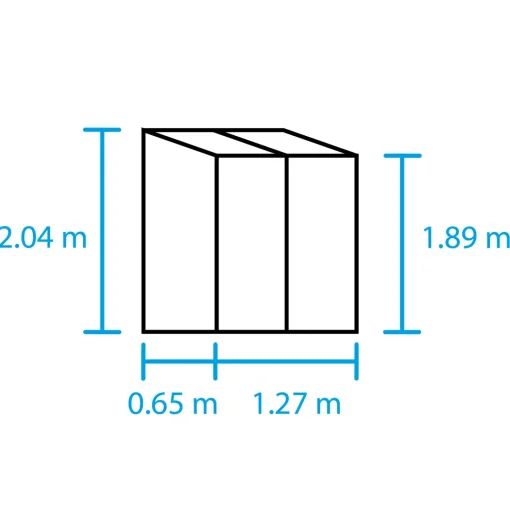 Halls Qube Lean-To 24 vægdrivhus sort med hærdet glas 0,8 m²