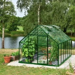 Halls Mellem Drivhuse 4-10 M²^Universal 128 9,9 m² grøn 3 mm glas