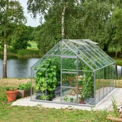 Sale Halls Universal 128 drivhus alu. med delt glas, inkl. sokkel 9,9 m²