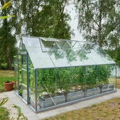 Sale Halls Universal 128 drivhus alu. med delt glas, inkl. sokkel 9,9 m²