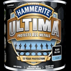 Hammerite Metalmaling^Ultima rustbeskyttelse 12 års RAL 9005 sort 0,25 L