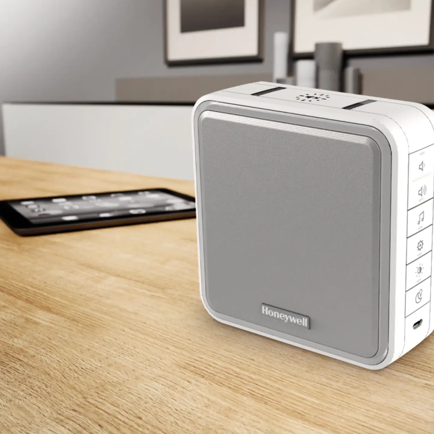 Trådløse Dørklokker^Honeywell trådløs dørklokke LED med ringetryk hvid