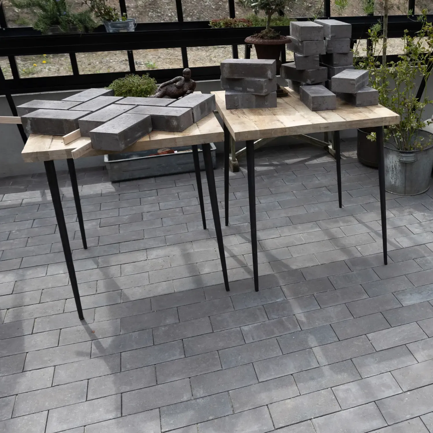 Betonfliser^IBF Betonklinke M23 11,5x23x6,5 cm mokka teglmix normalsten