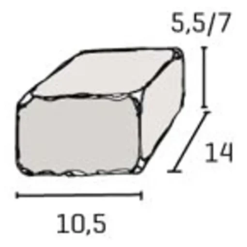 Belægningssten^IBF Holmegaardsten®, Halve, 10x10,5x7 cm, antracit