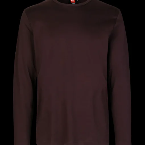 Hot ID Interlock herre langærmet t-shirt mørk bordeaux str. XL