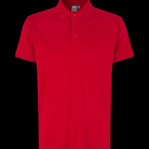 New ID Stretch herre poloshirt rød str. L