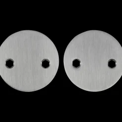 Jasa Låsekasser, Cylindre Og Dørbeslag^blindskilt Ø52 mm 2 mm massiv rustfri stål sæt á 2 stk