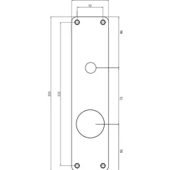 New Jasa langskilt t/erstatningslåsekasse 250x60x2 mm børstet rustfrit stål 2 stk