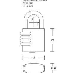 New Jasa fe hængelås 40 mm m/4 tal kode messing